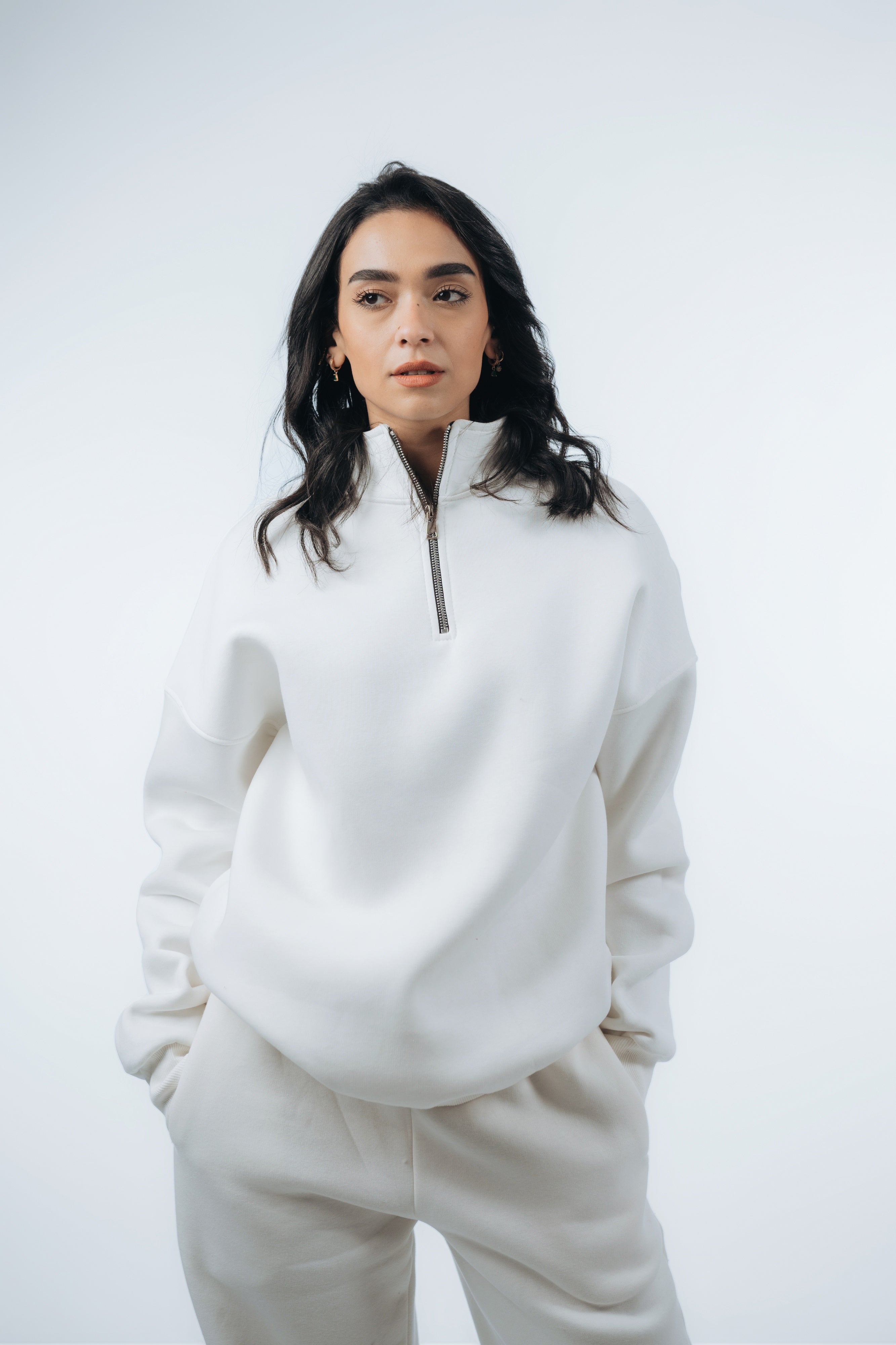 Oversized Unisex Half-Zipper