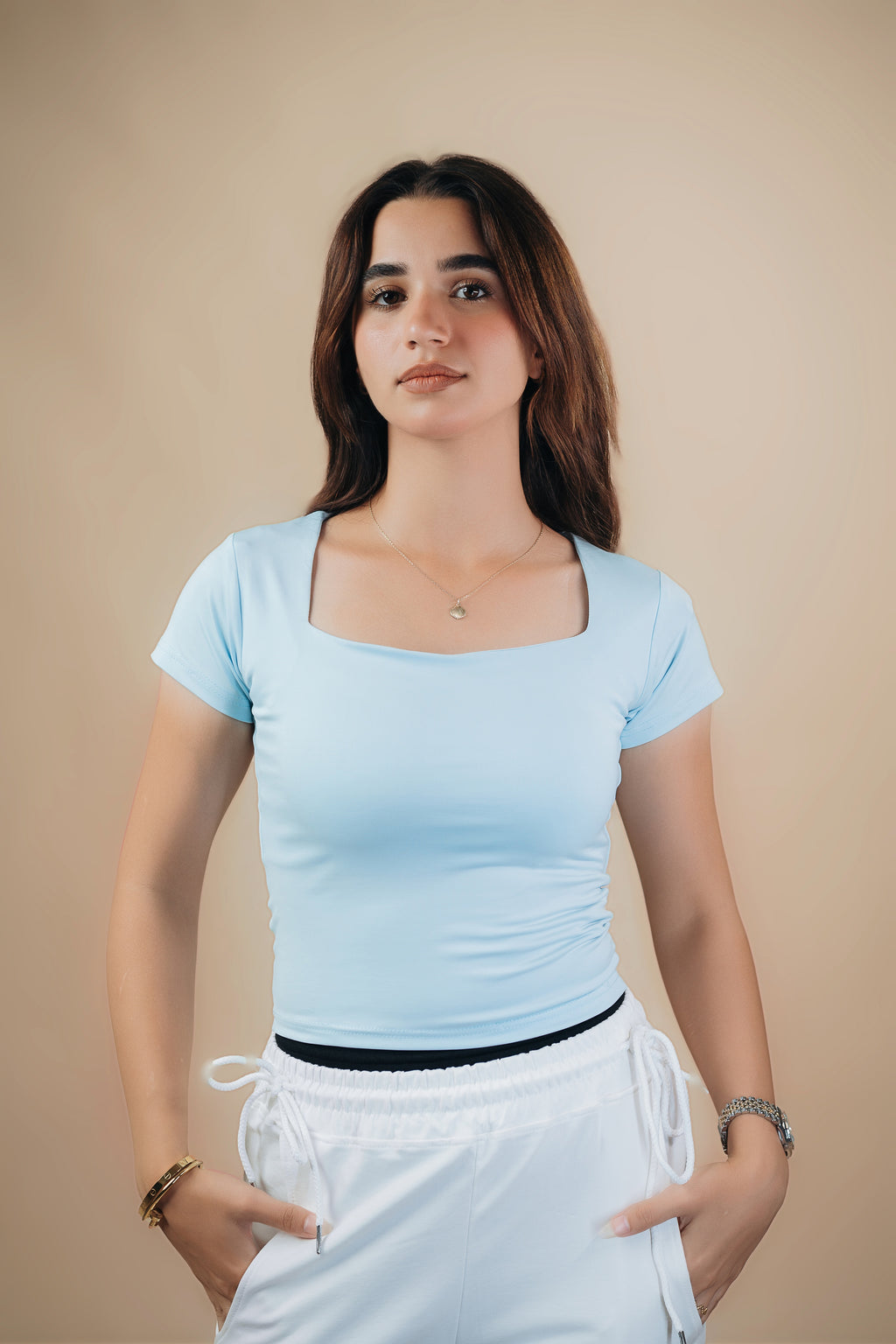 SQUARE NECK SHORT SLEEVE