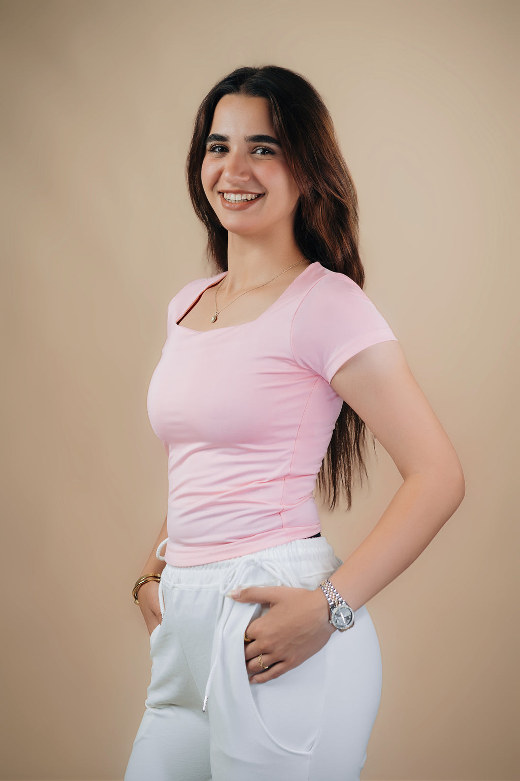 SQUARE NECK SHORT SLEEVE