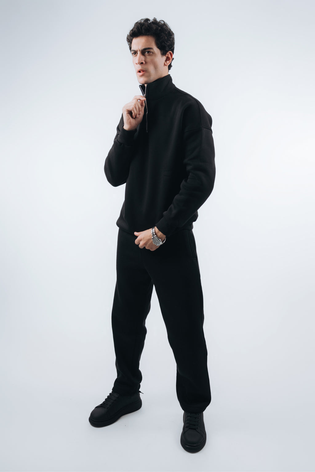 (Set) Oversize Unisex Half-Zipper