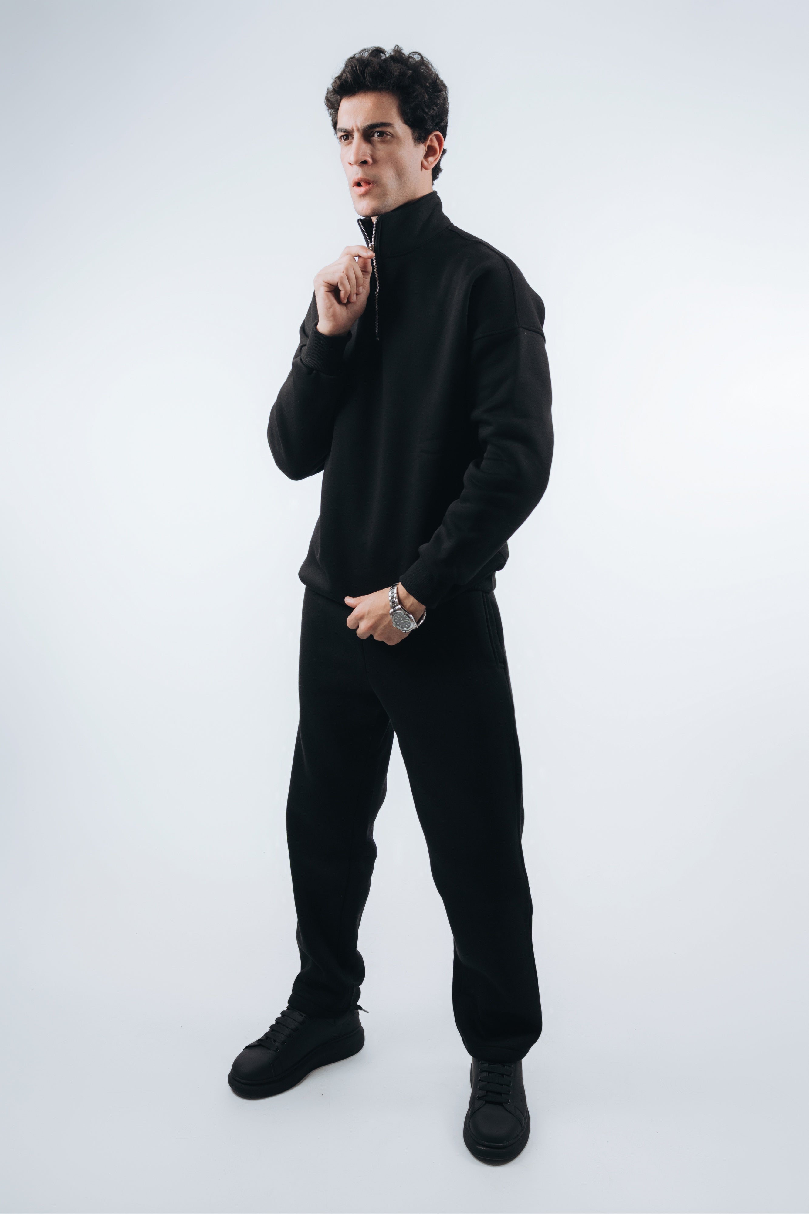 (Set) Oversize Unisex Half-Zipper