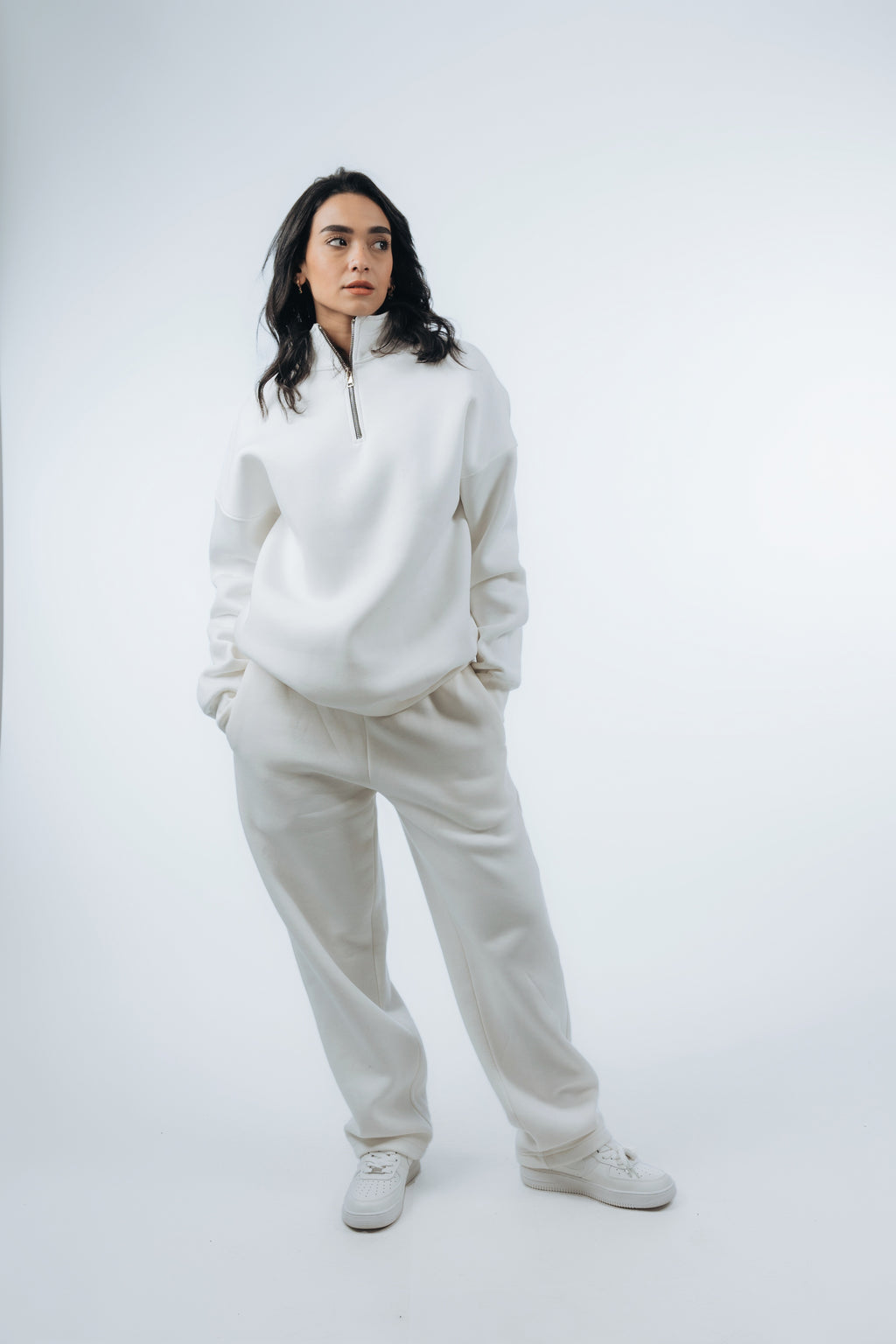 (Set) Oversize Unisex Half-Zipper