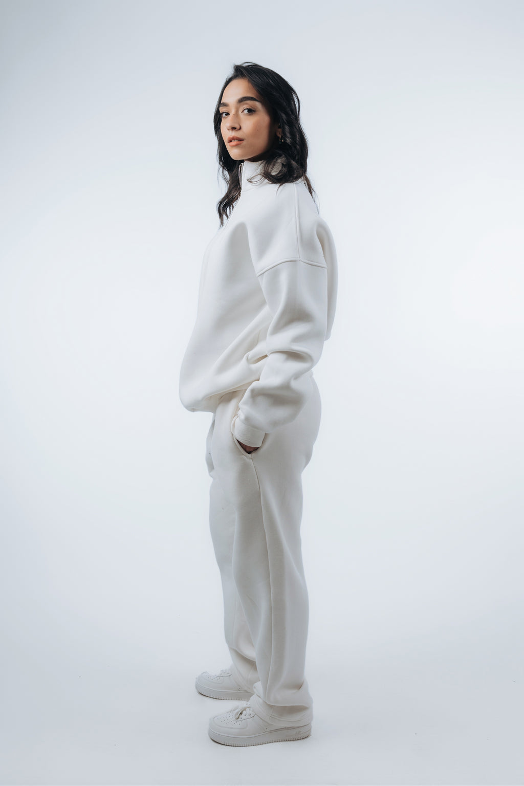 (Set) Oversize Unisex Half-Zipper