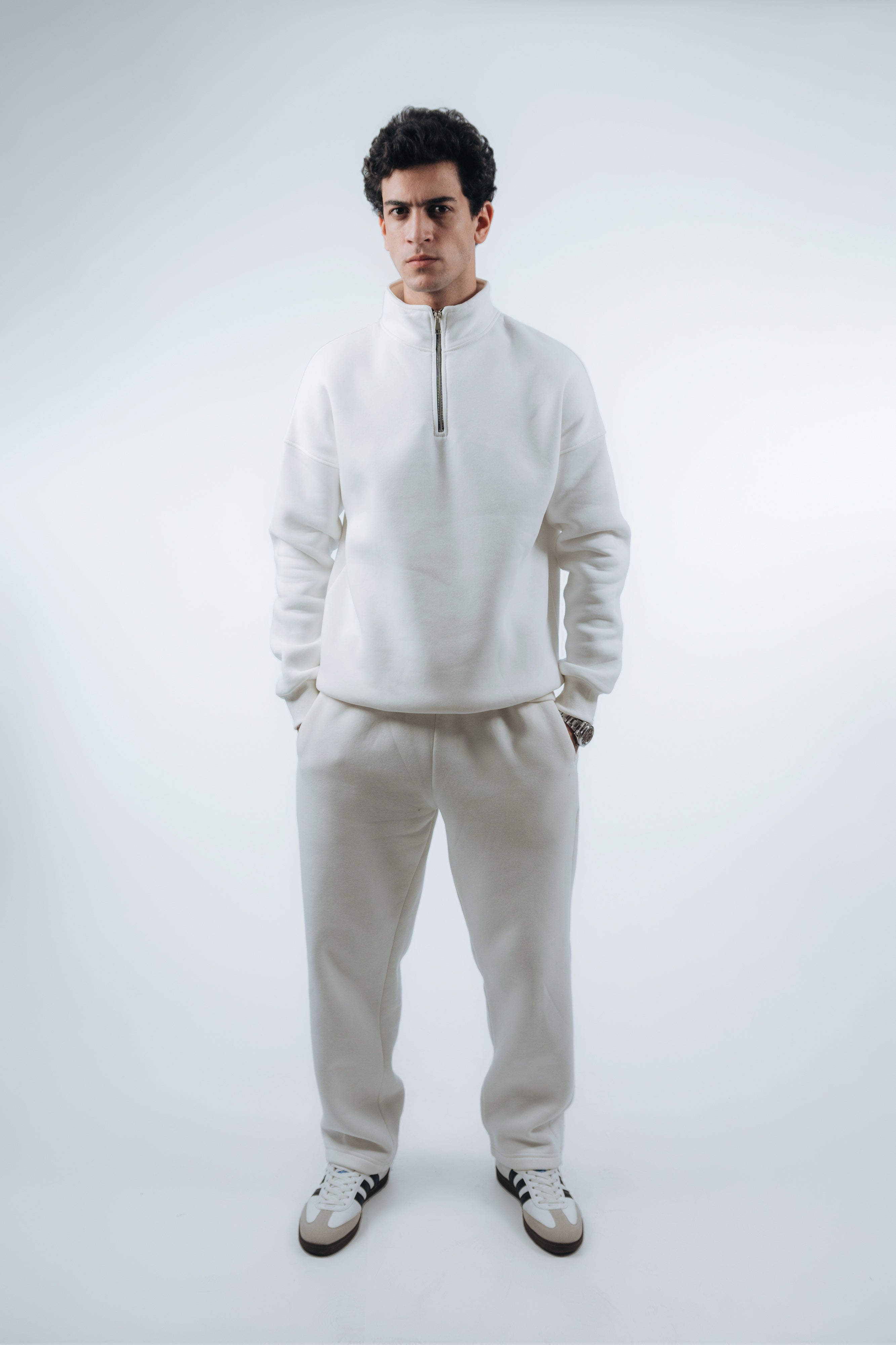 (Set) Oversize Unisex Half-Zipper