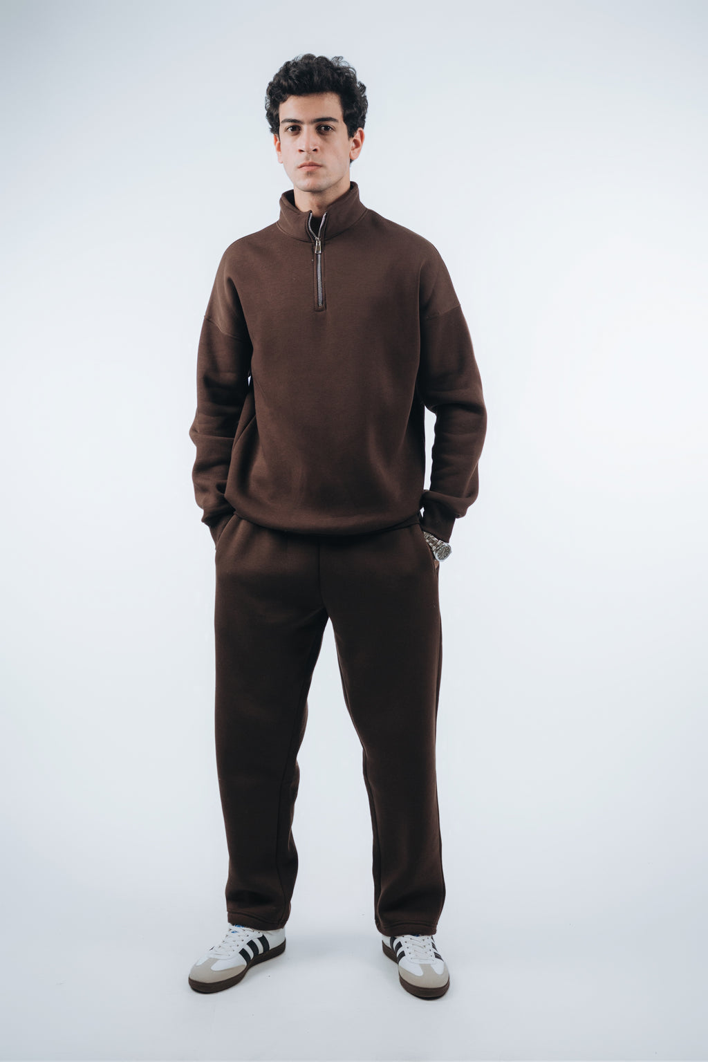 (Set) Oversize Unisex Half-Zipper