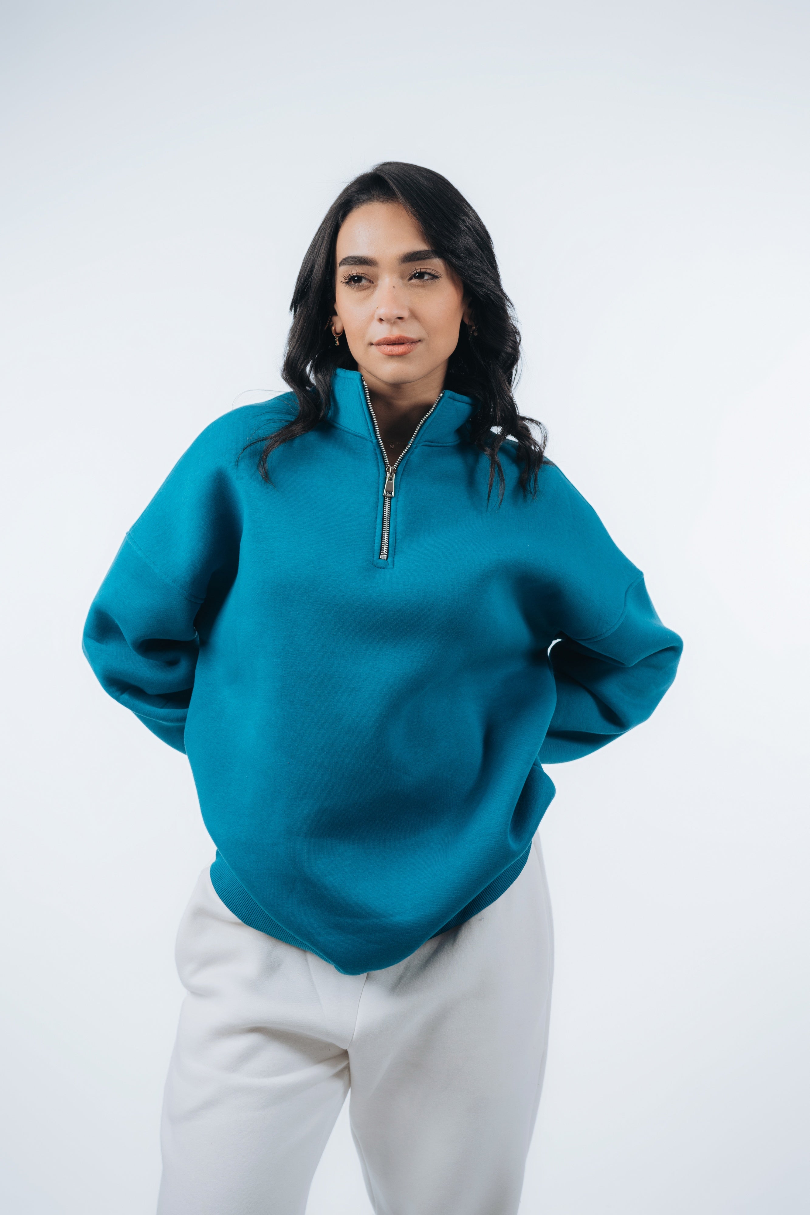 Oversized Unisex Half-Zipper