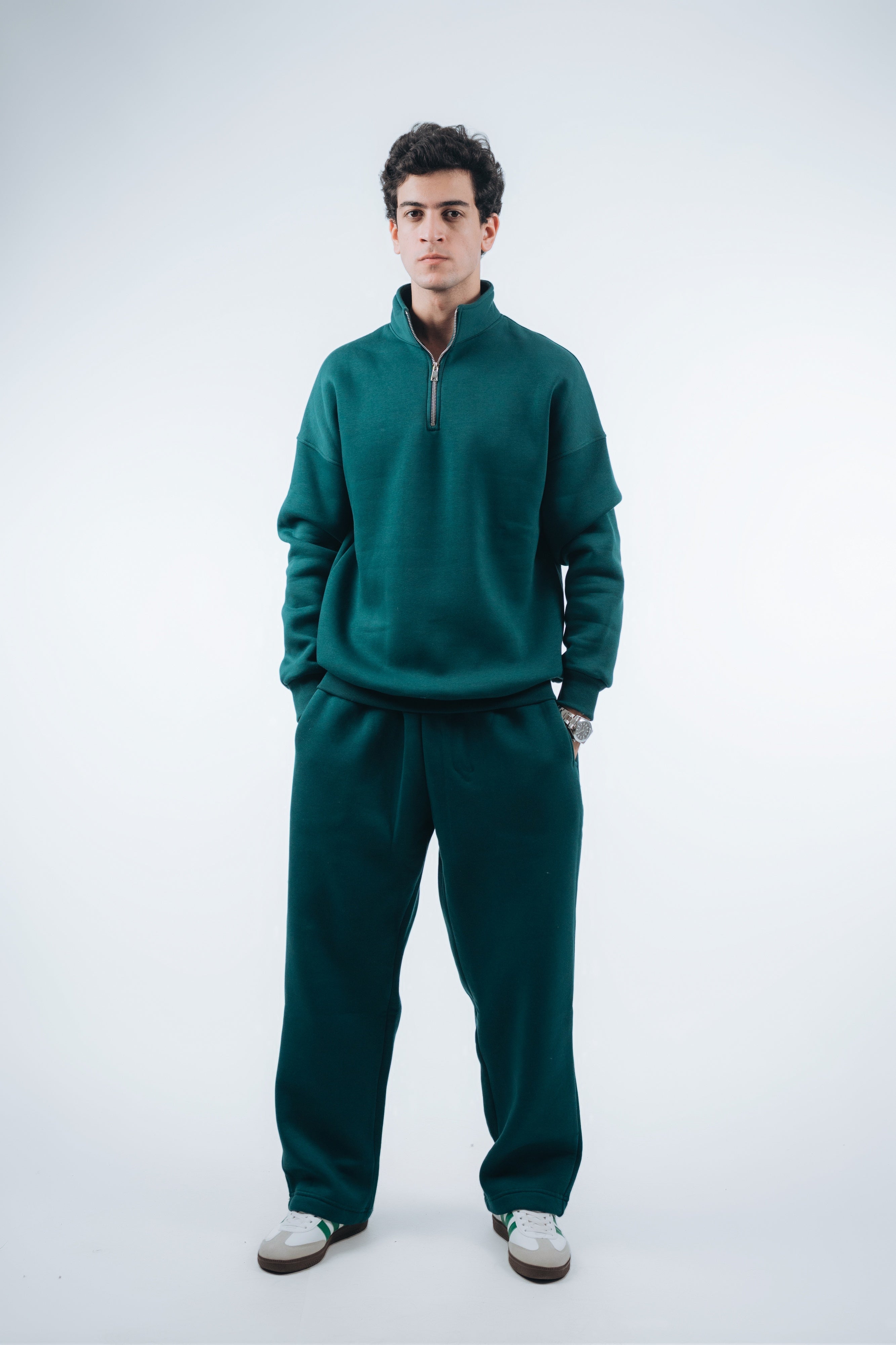 (Set) Oversize Unisex Half-Zipper